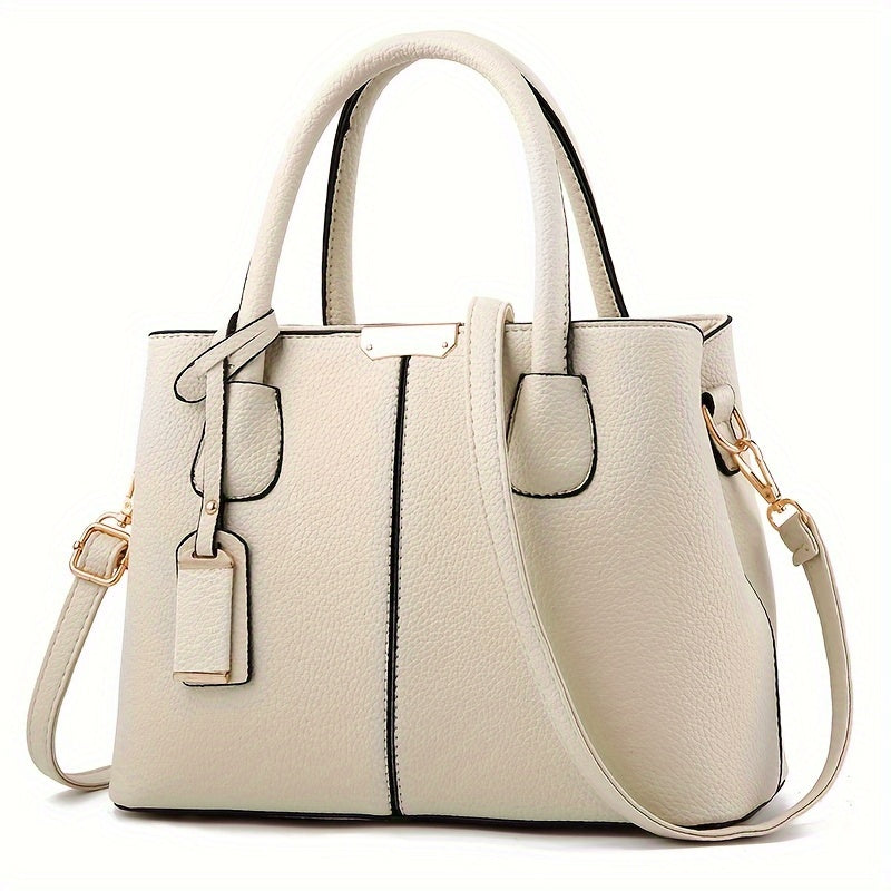 Handbag - Structured Shoulder Bag with Strap Detail
