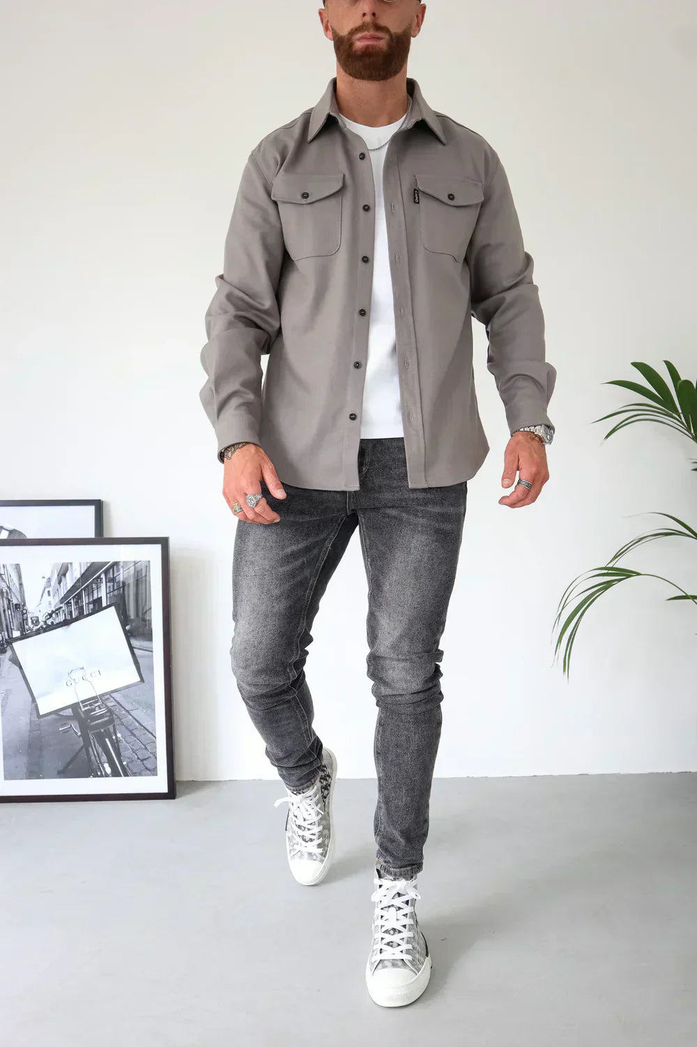 Men’s Trucker Jacket | Button Up Overshirt For Layering And Casual Wear