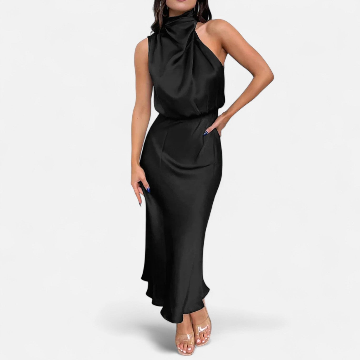 Halter Maxi Dress Women’s | Sleeveless High Neck Evening Dress