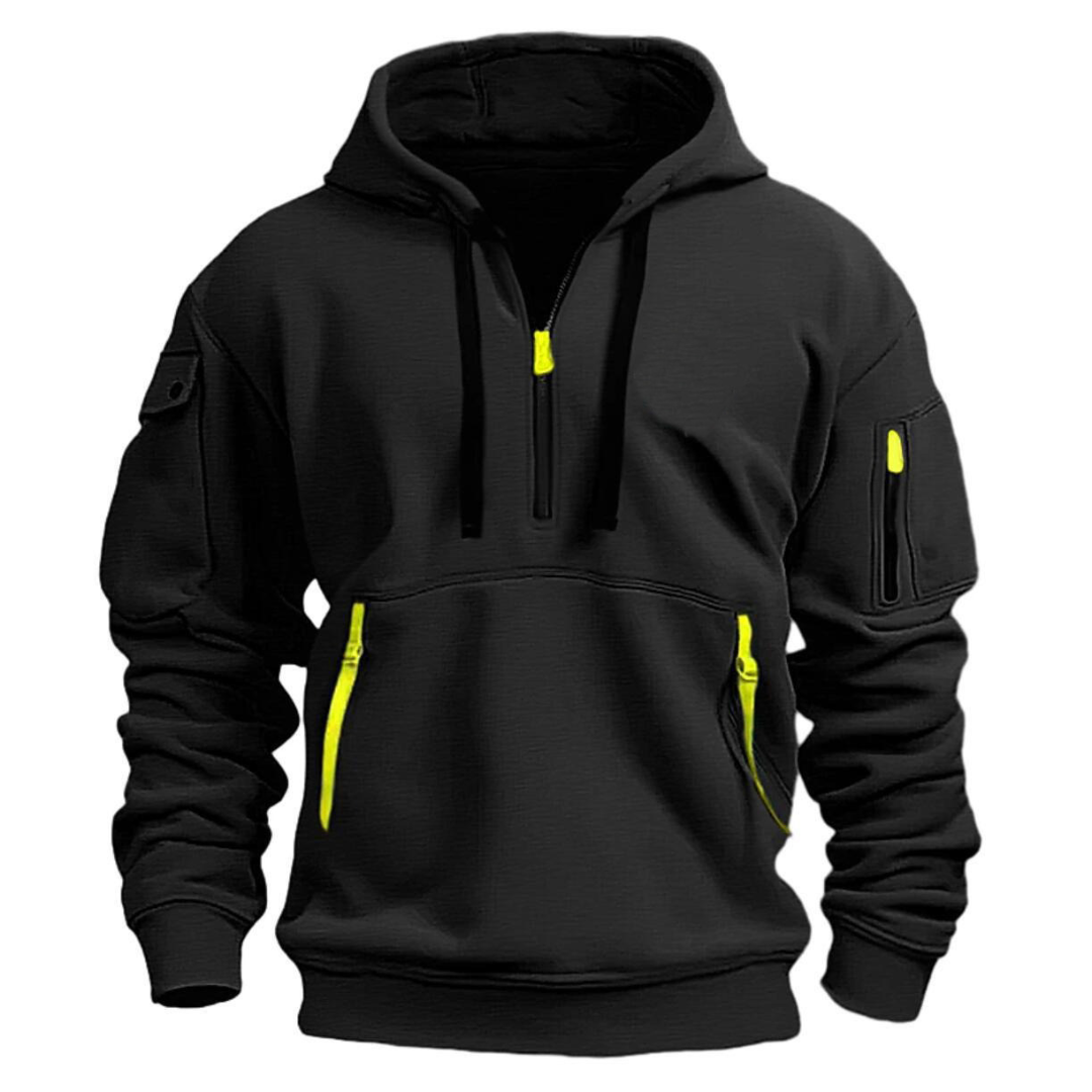 Pullover Hoodie - Half Zip with Multiple Pockets