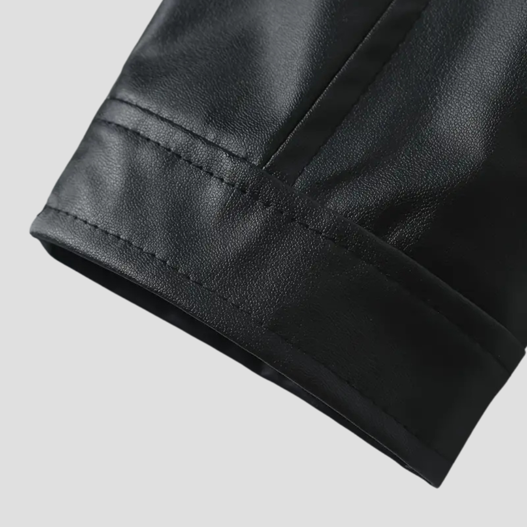 Men’s Biker Jacket | Stand Collar Zip Front For Smart Casual