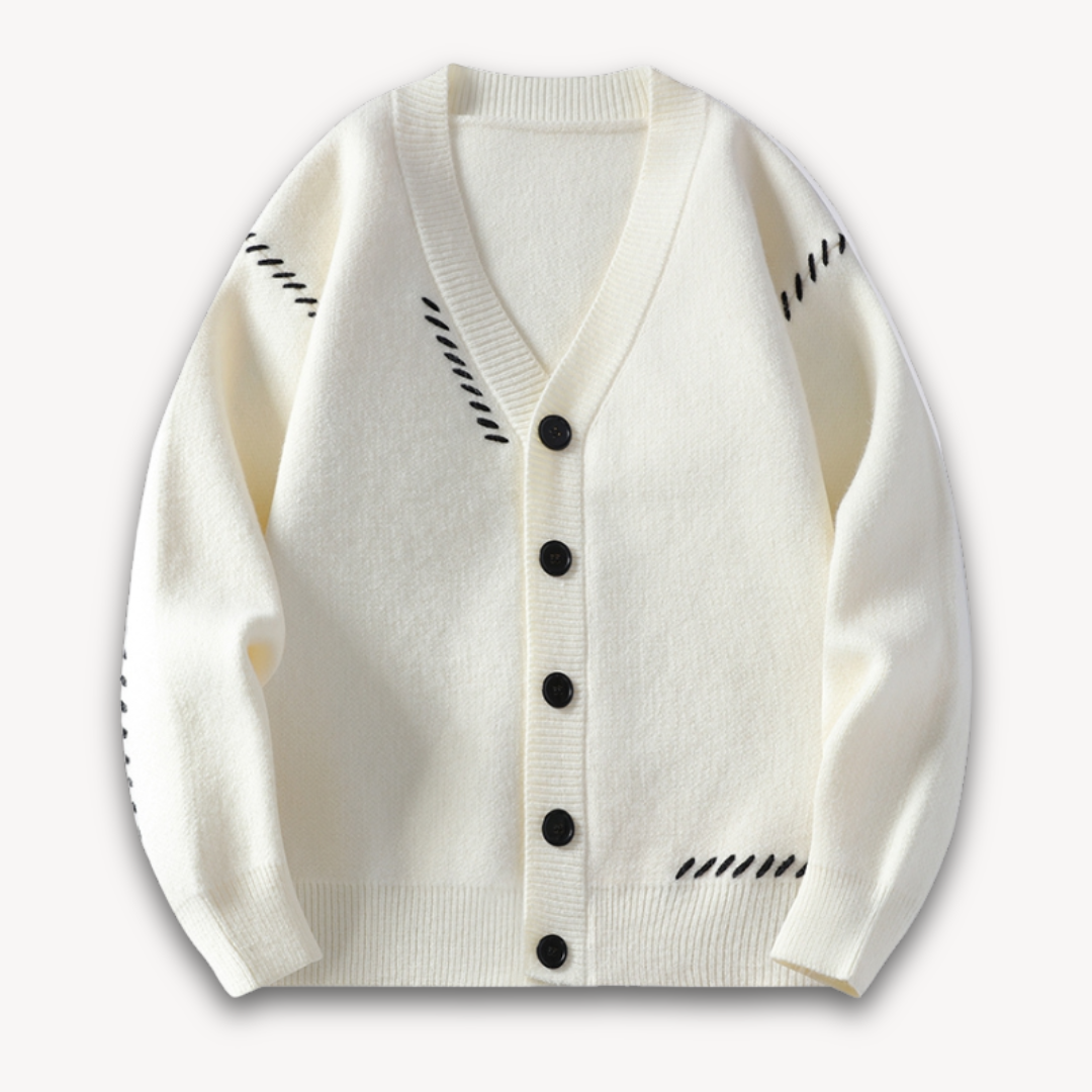 Knitted Cardigan Sweater - Button Front Casual Fit