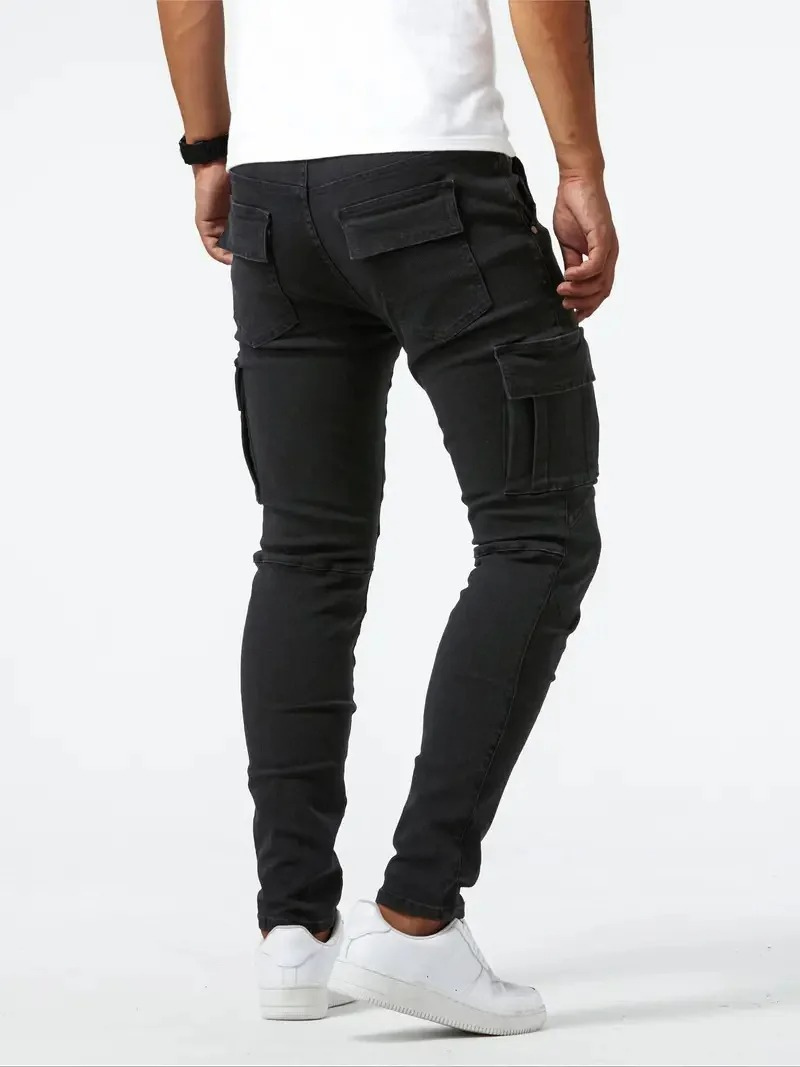 Slim Fit Cargo Jeans - Stretch Tapered Style