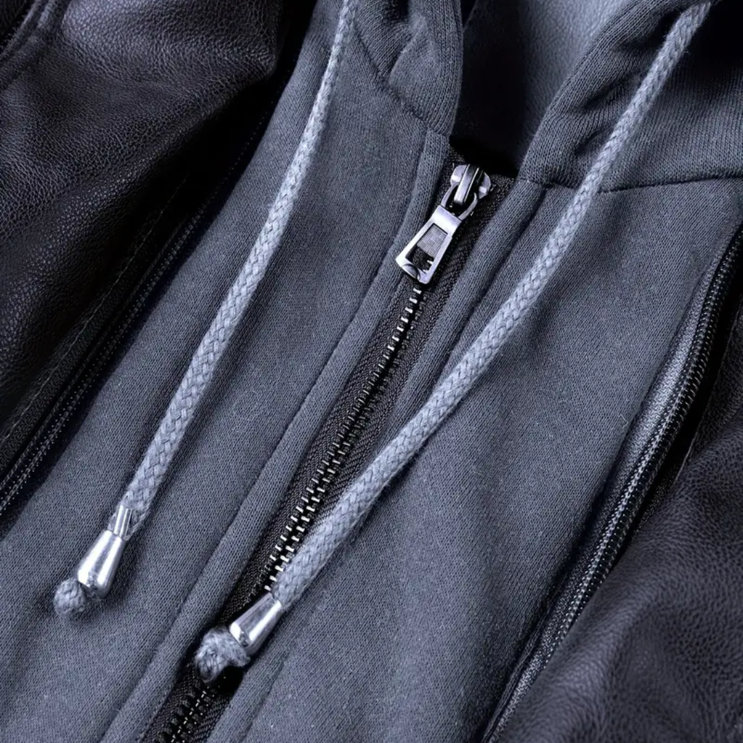 Men’s Biker Jacket | Hooded Zip Up