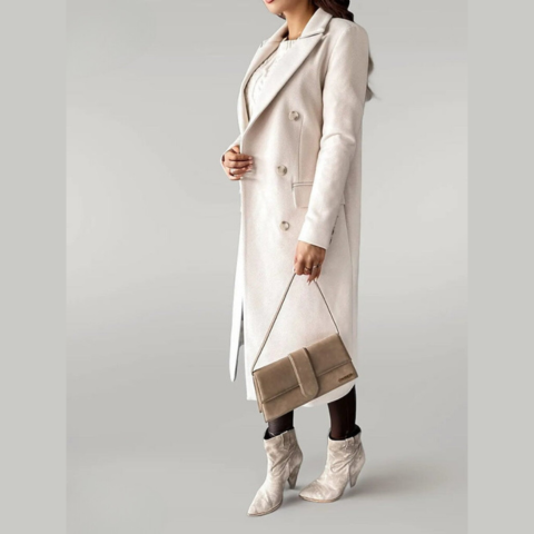 Longline Coat - Double Button Fit with Structured Lapels