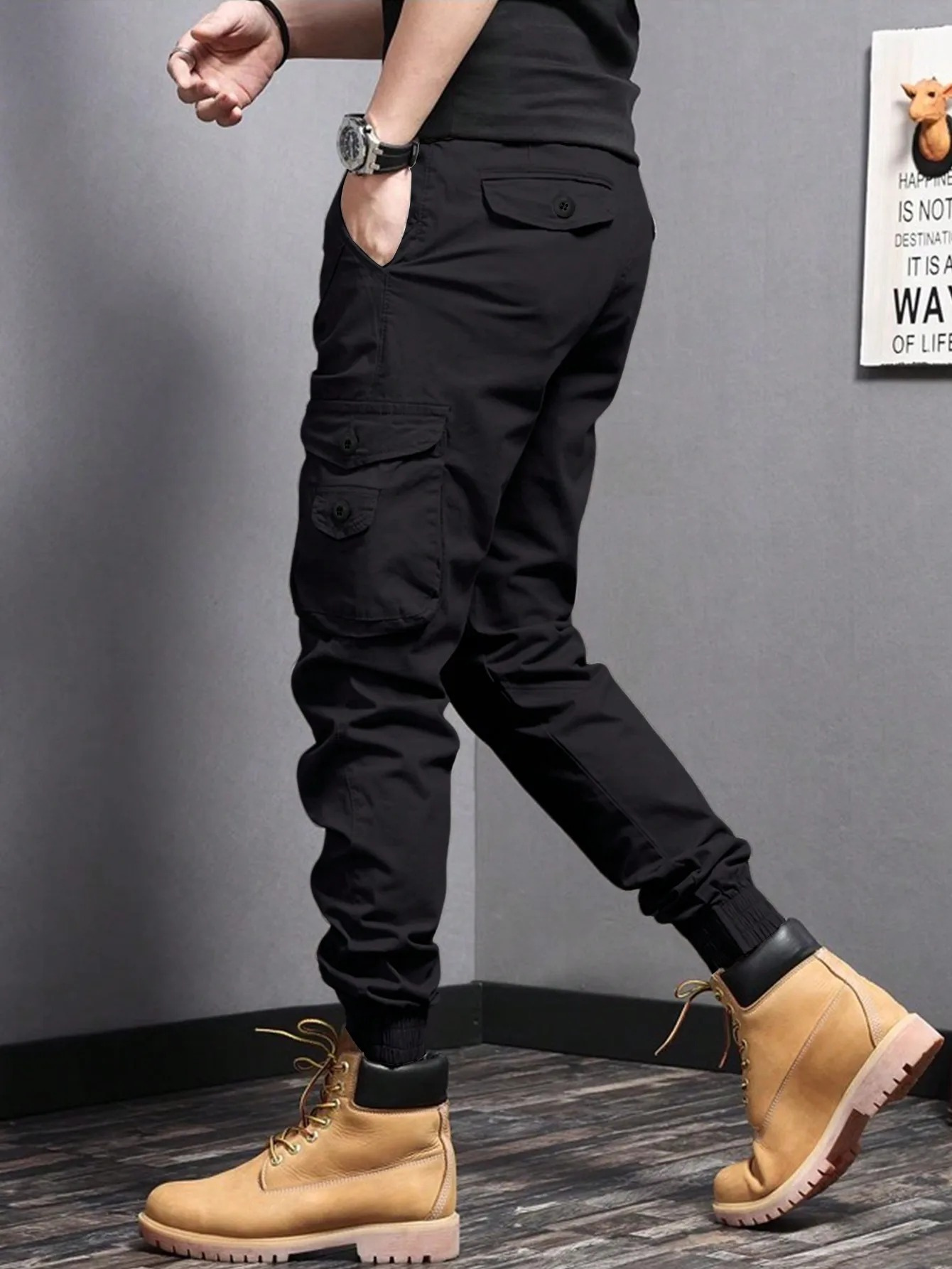 Cargo Trousers - Tapered Fit with Pocket Detail