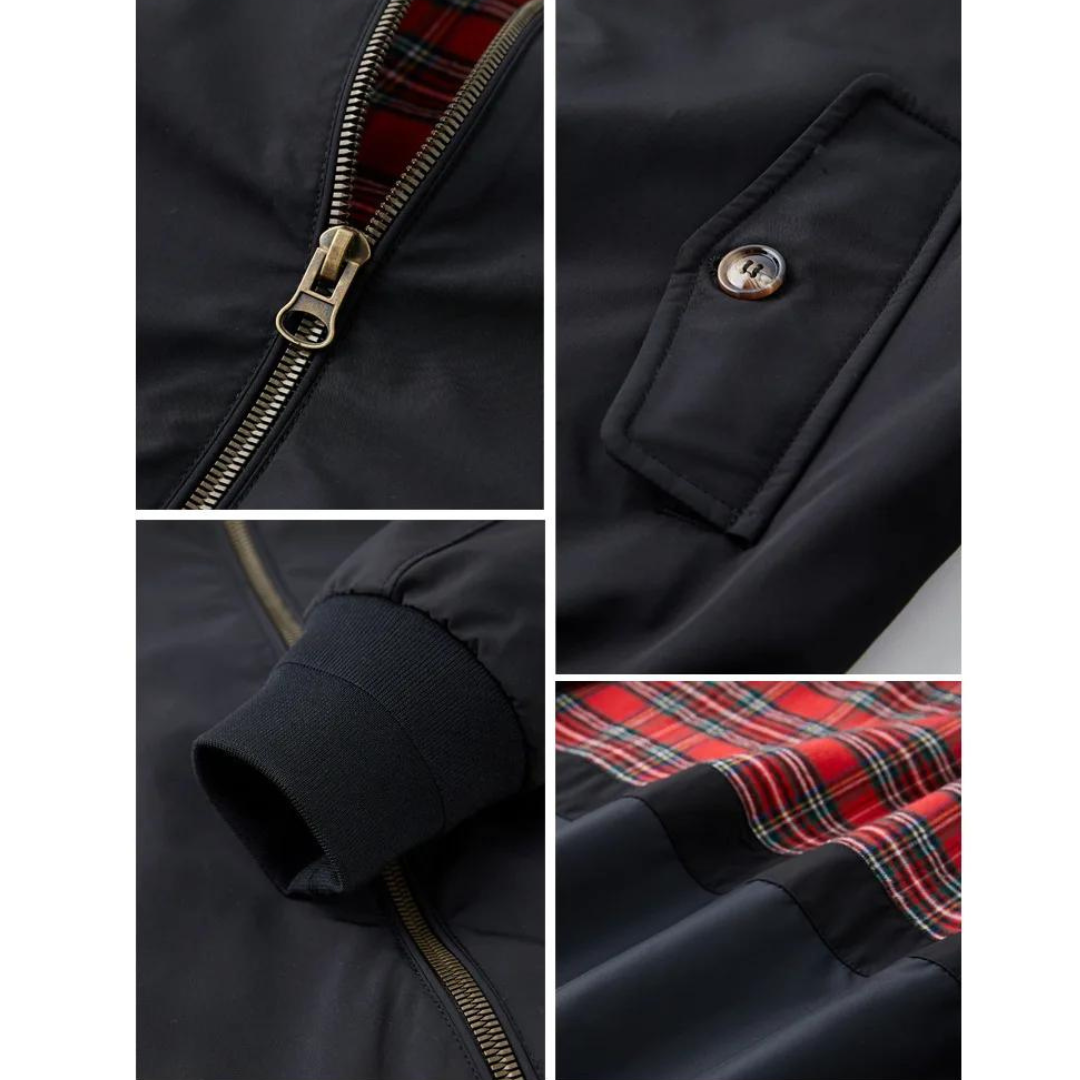 Harrington Jacket - Zip Front with Tartan Lining
