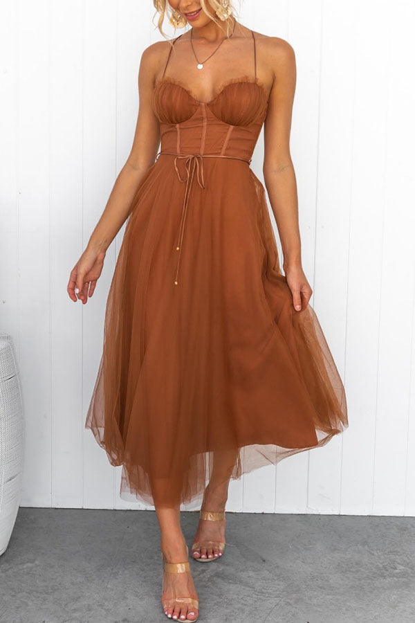 Women's Sleeveless Corset Maxi Dress