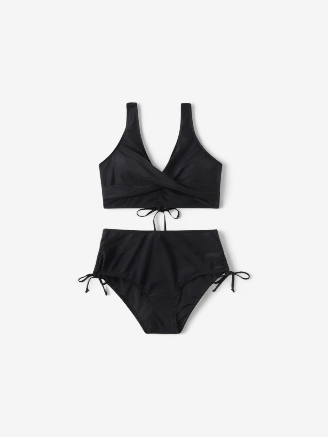 Women's 2 Piece Lace Up Back High Waisted Bikini Set