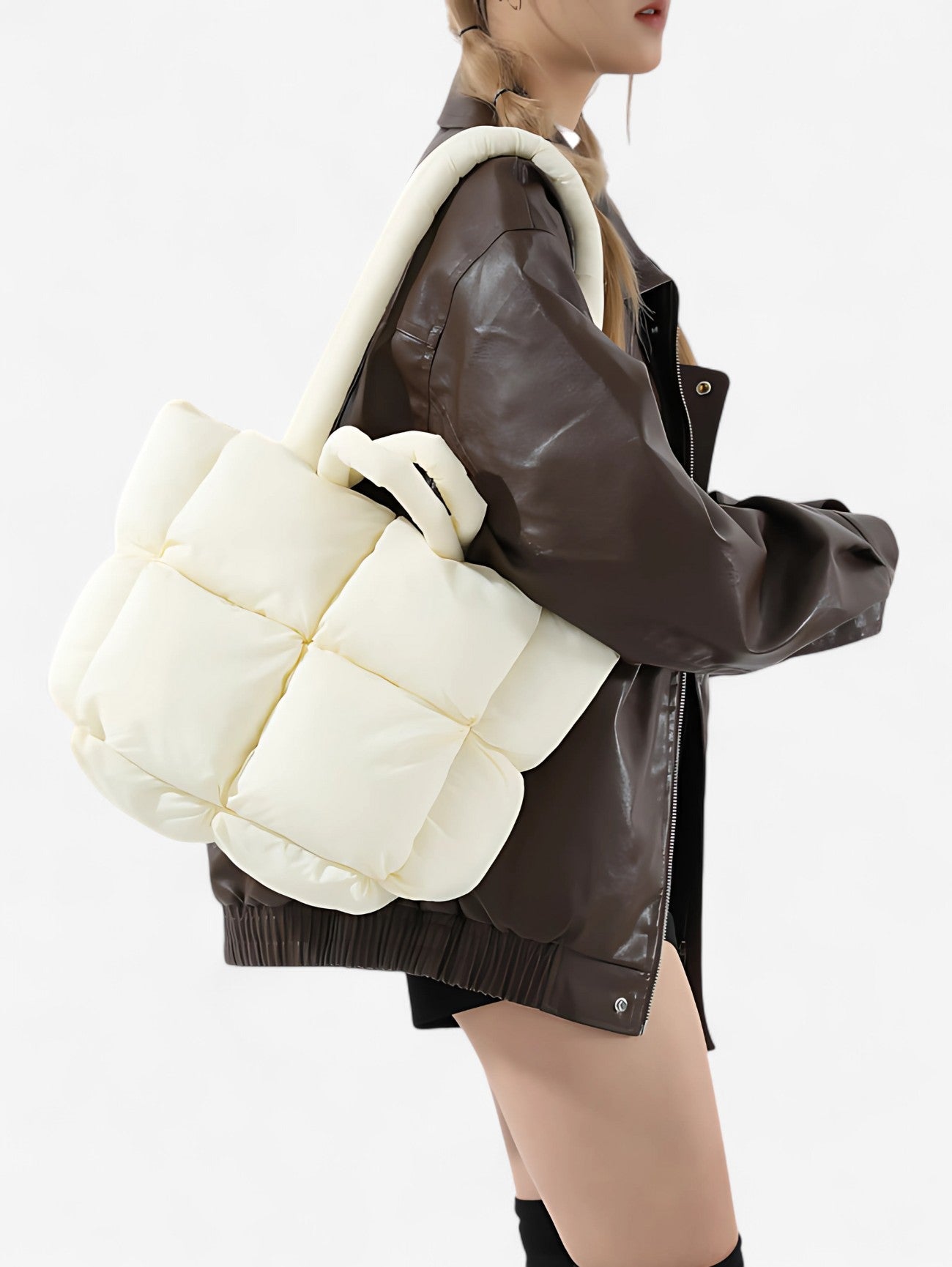 Women's Large Soft Daily Puffer Tote Bag