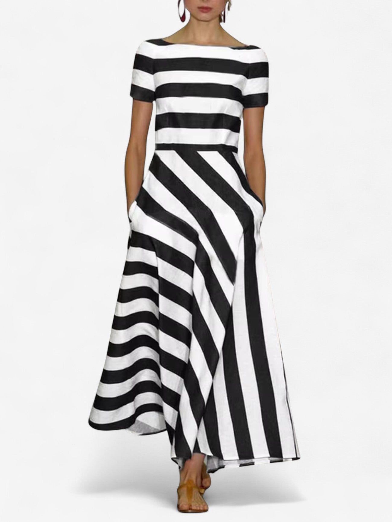 Women's Formal Striped Summer Maxi Dress