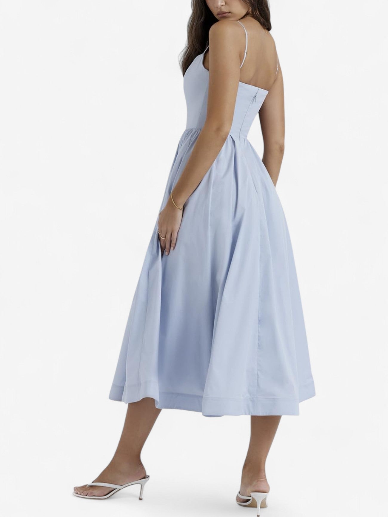 Women’s Sleeveless Wedding Guest Wrap Midi Summer Dress