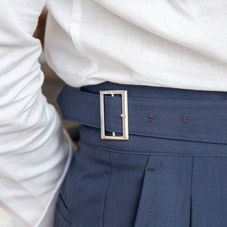 High Waist Formal Trousers | Tapered Fit with Pleats