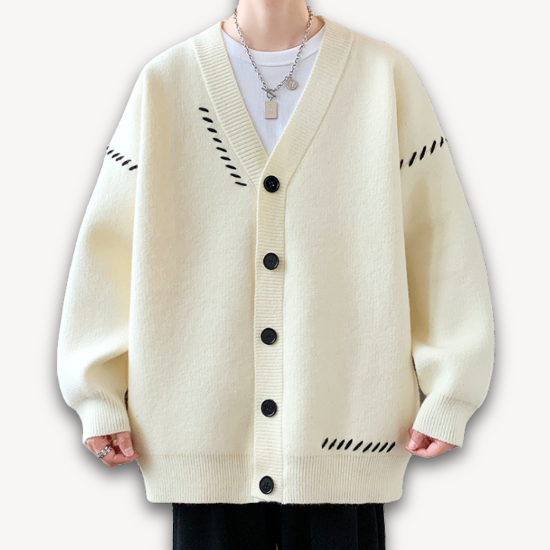 Knitted Cardigan Sweater - Button Front Casual Fit