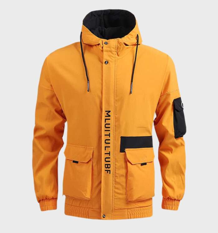 Hooded Jacket - Utility Style with Front and Arm Pockets