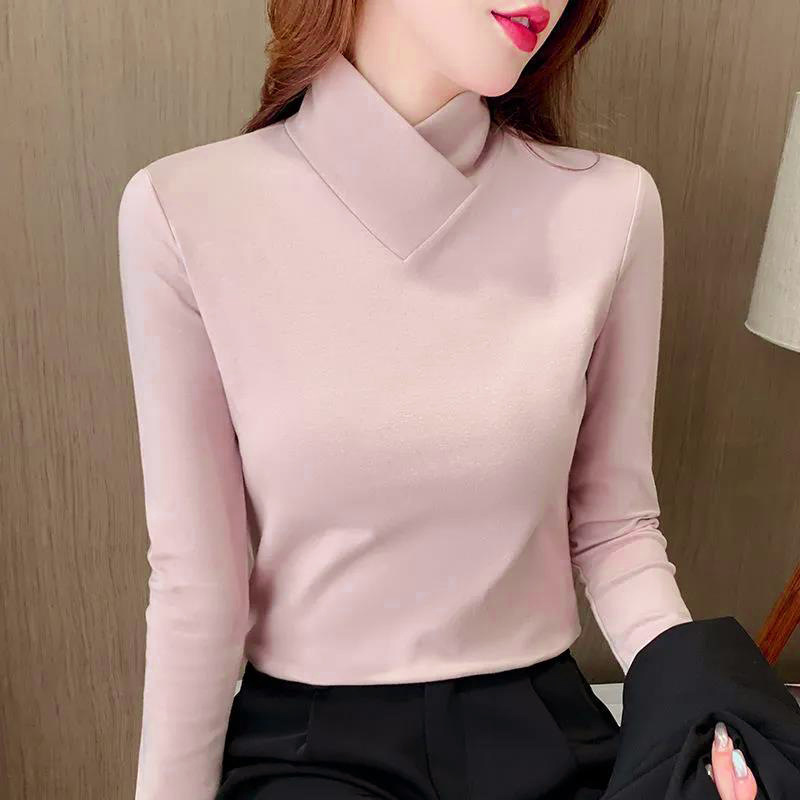 Turtleneck Top - Long Sleeve Slim Fit Pullover