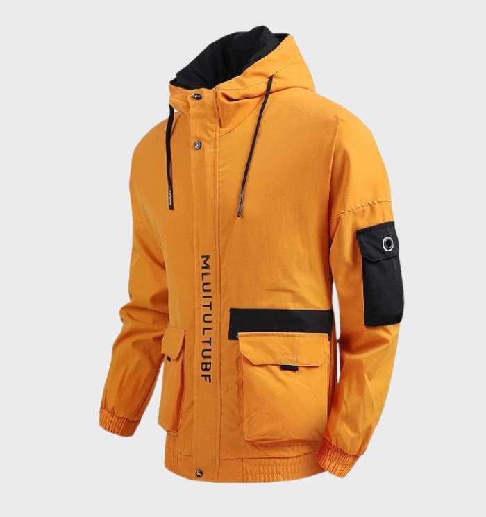Hooded Jacket - Utility Style with Front and Arm Pockets
