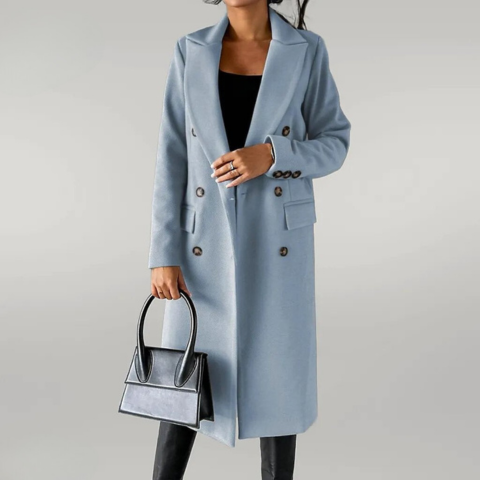 Longline Coat - Double Button Fit with Structured Lapels