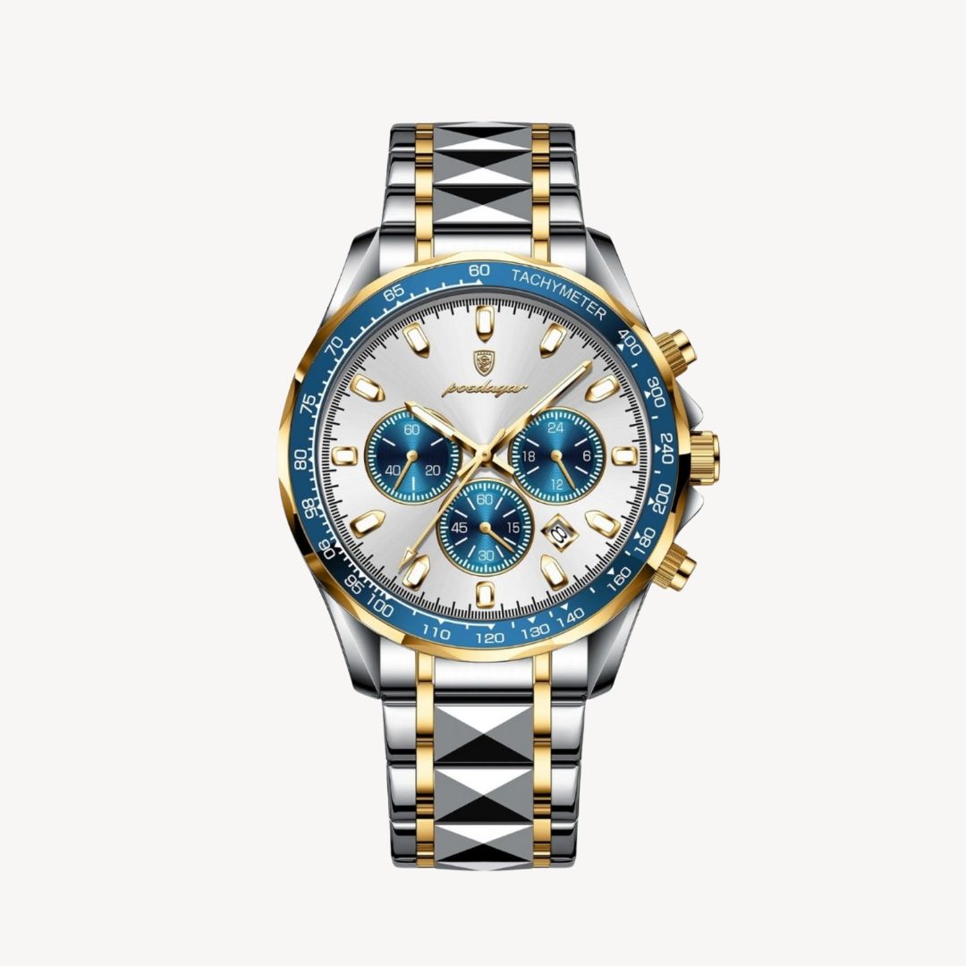 Chronograph Watch Poedagar | Classic Dial with Multi Sub Dials