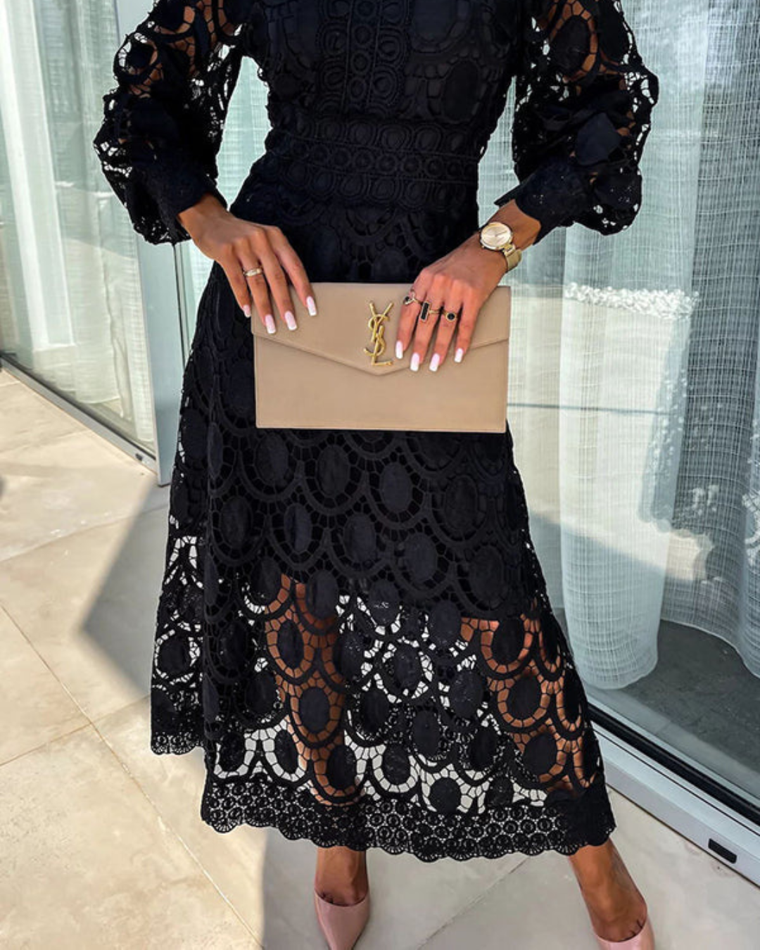 Women's Elegant Wedding Guest Wrap Midi Dress