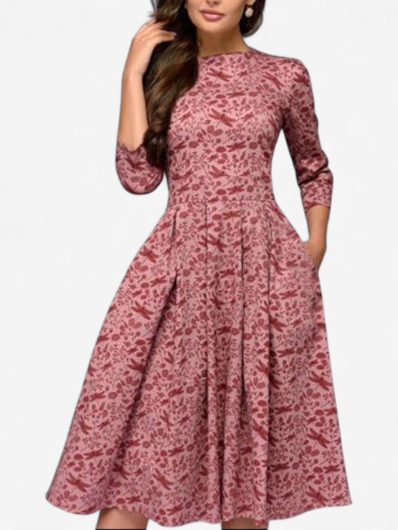 Women’s Summer Wedding Guest Formal Floral Midi Dress
