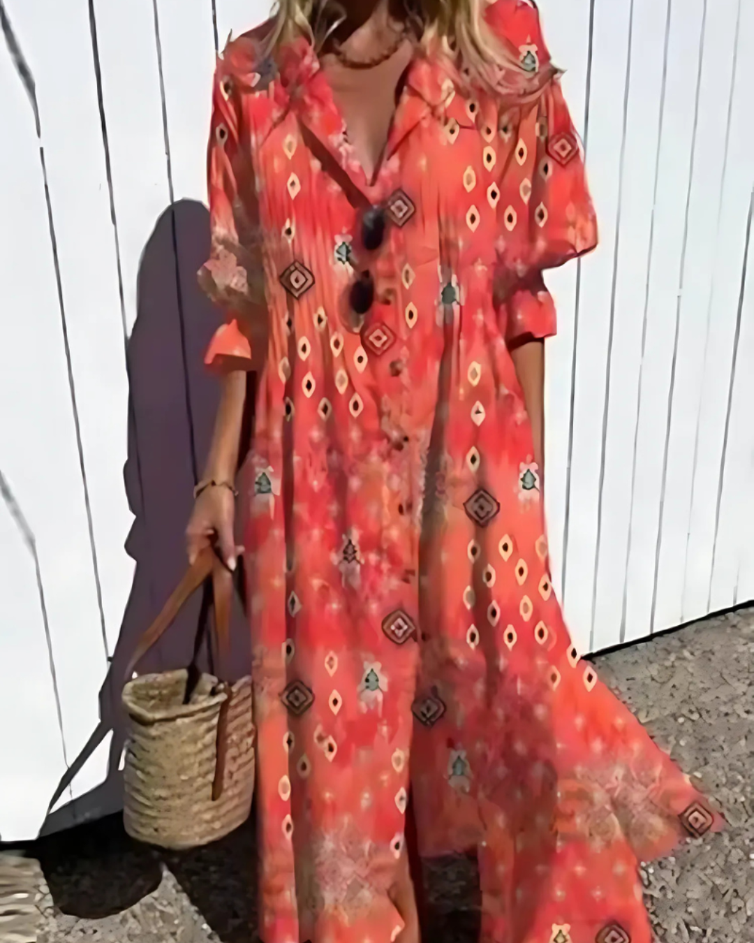 Women's Summer Shirt Wrap Maxi Dress