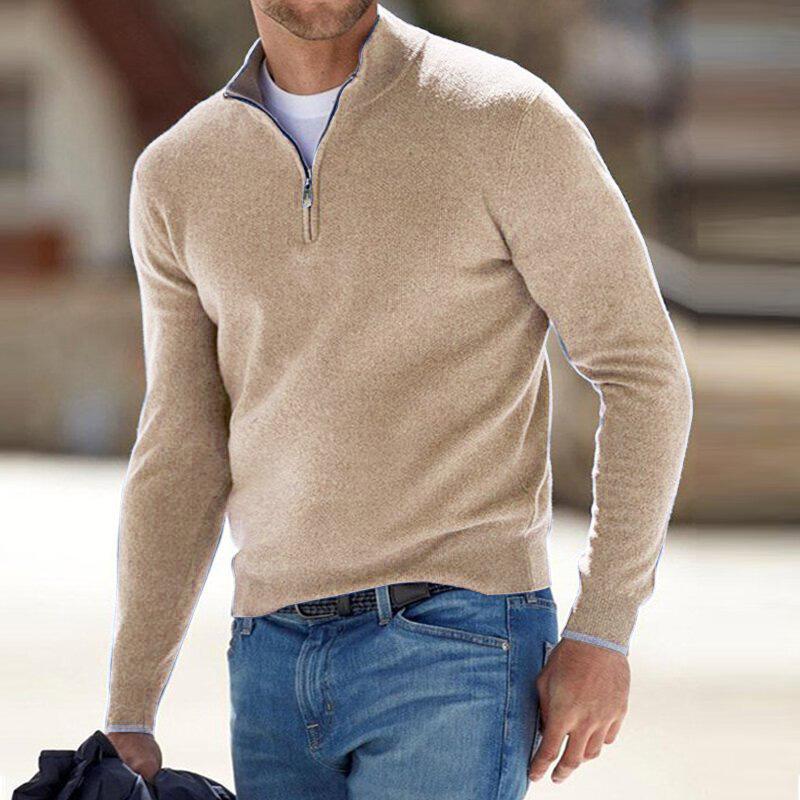 Quarter Zip Sweater | Ribbed Hem and Long Sleeve Design