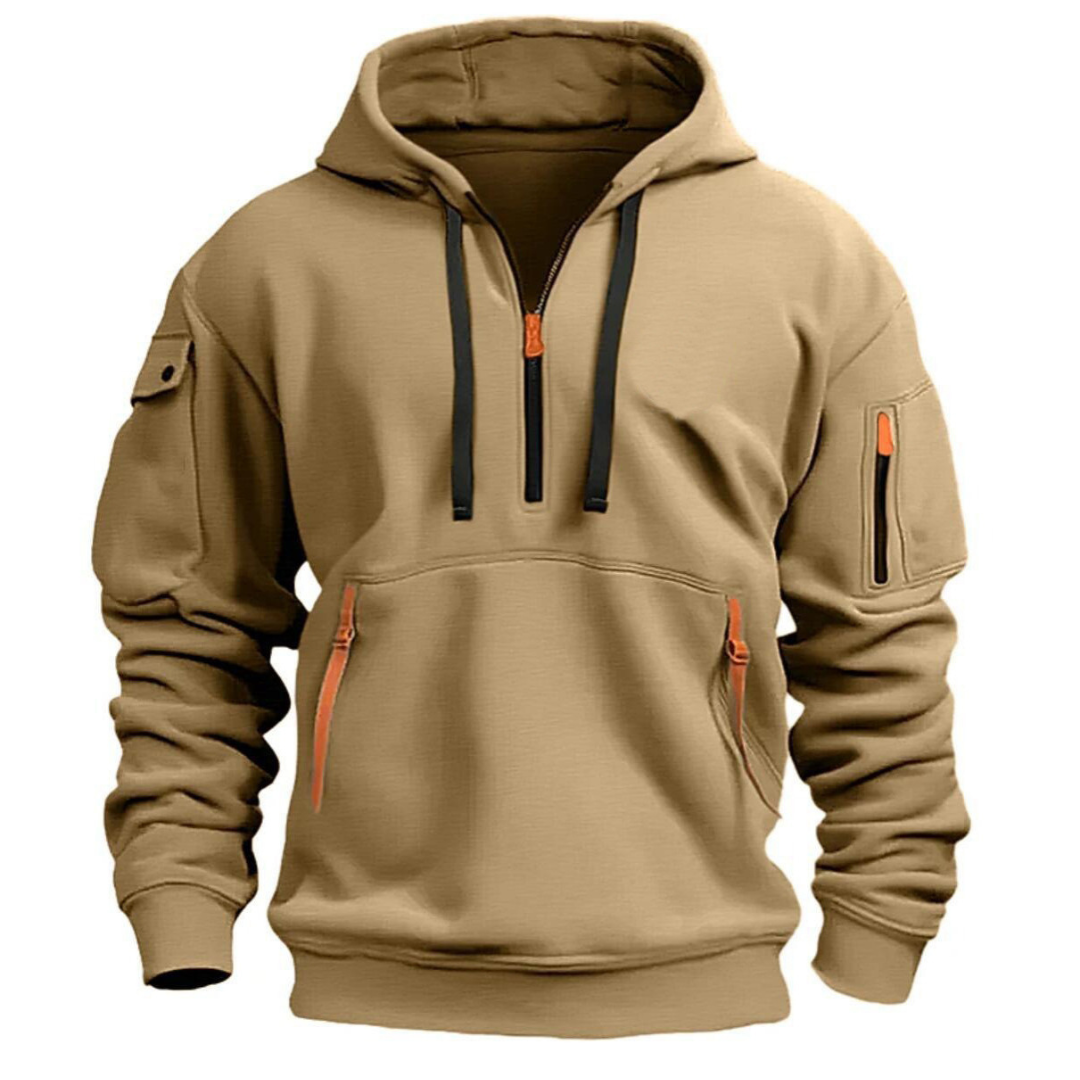 Pullover Hoodie - Half Zip with Multiple Pockets