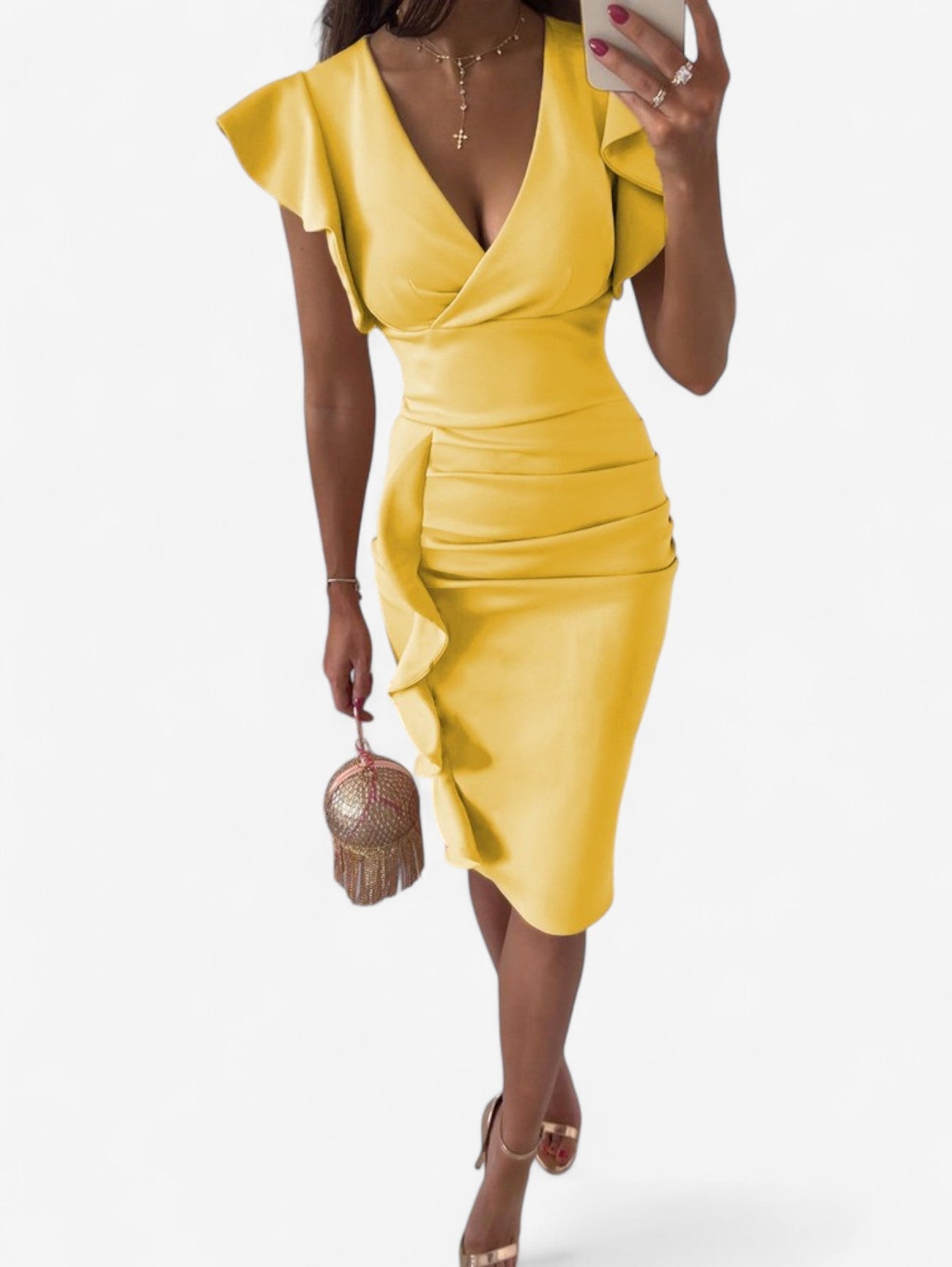 Women’s Formal Wedding Guest Bodycon Midi Dress