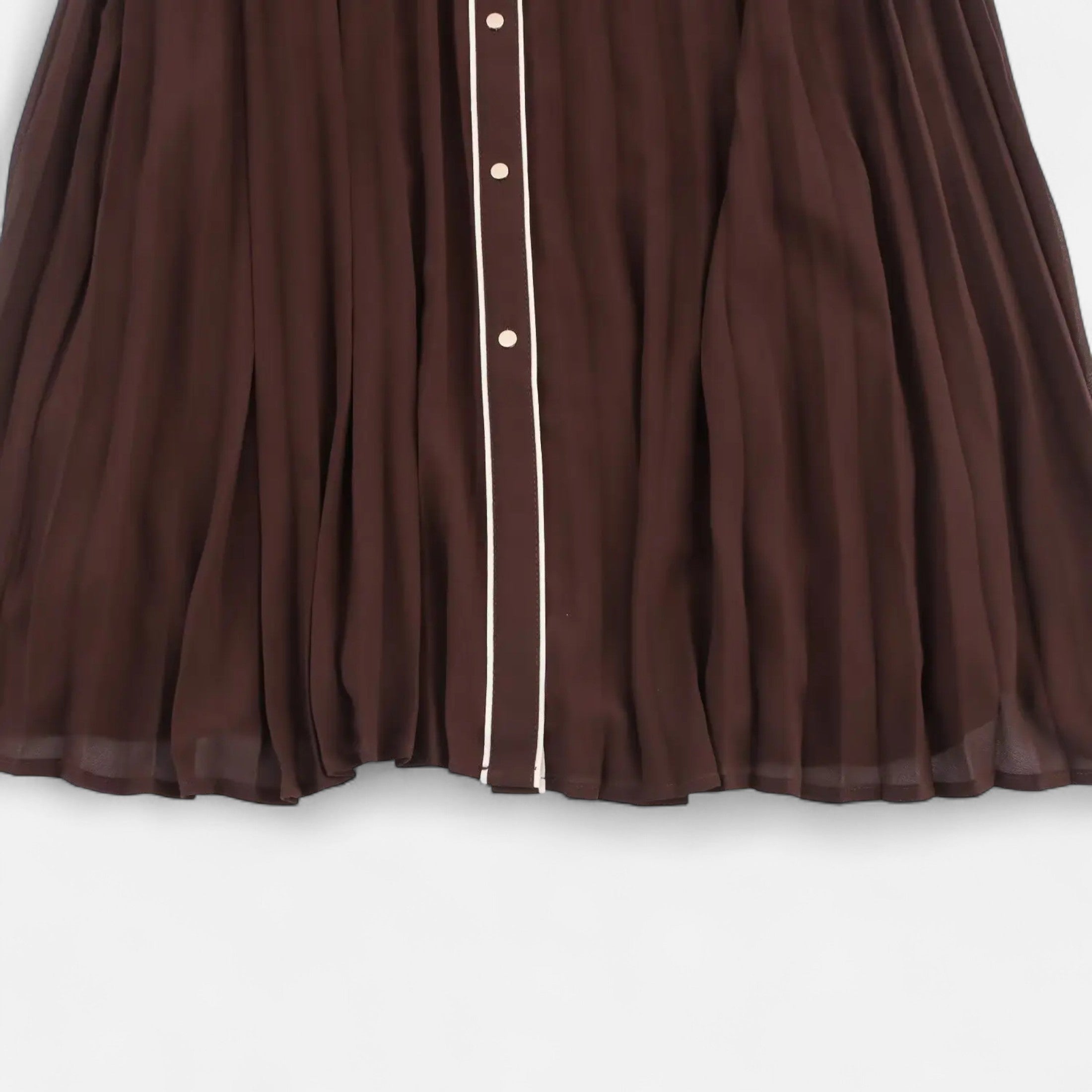 Women’s Chiffon Dress | Pleated Midi Shirt Dress With Belt
