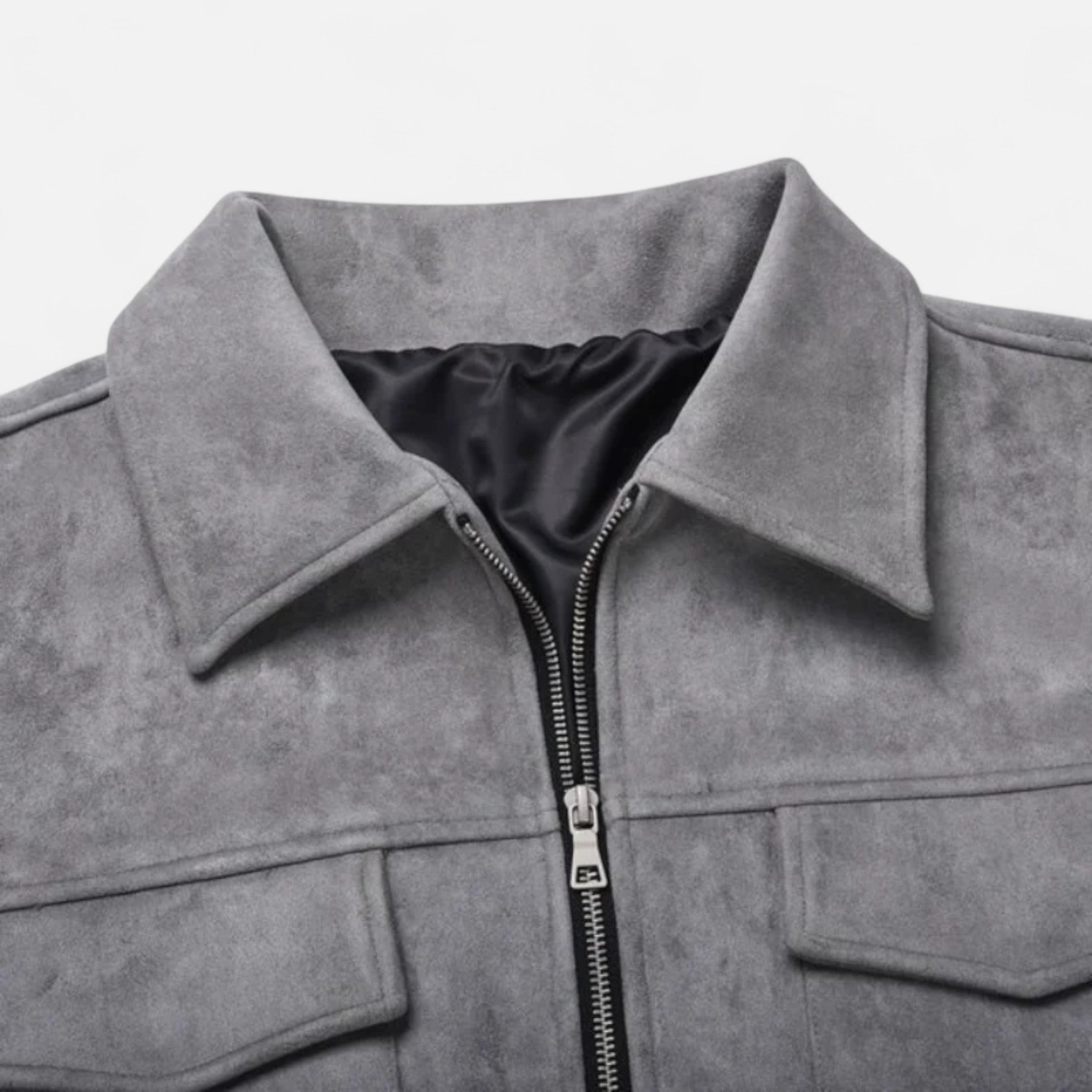 Men’s Trucker Jacket | Zip Front Casual Jacket With Chest Pockets