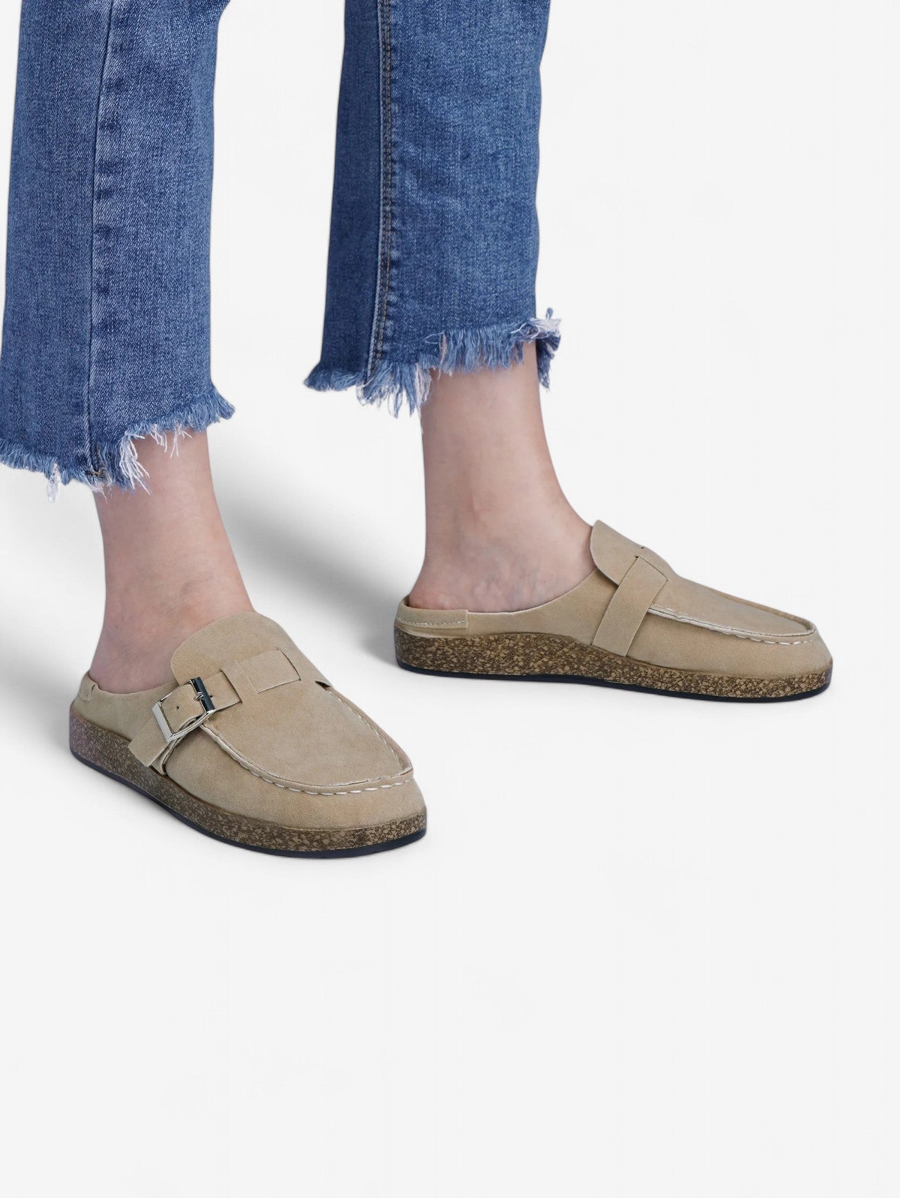 Women's Buckle Slip On Clogs Sandals Slippers