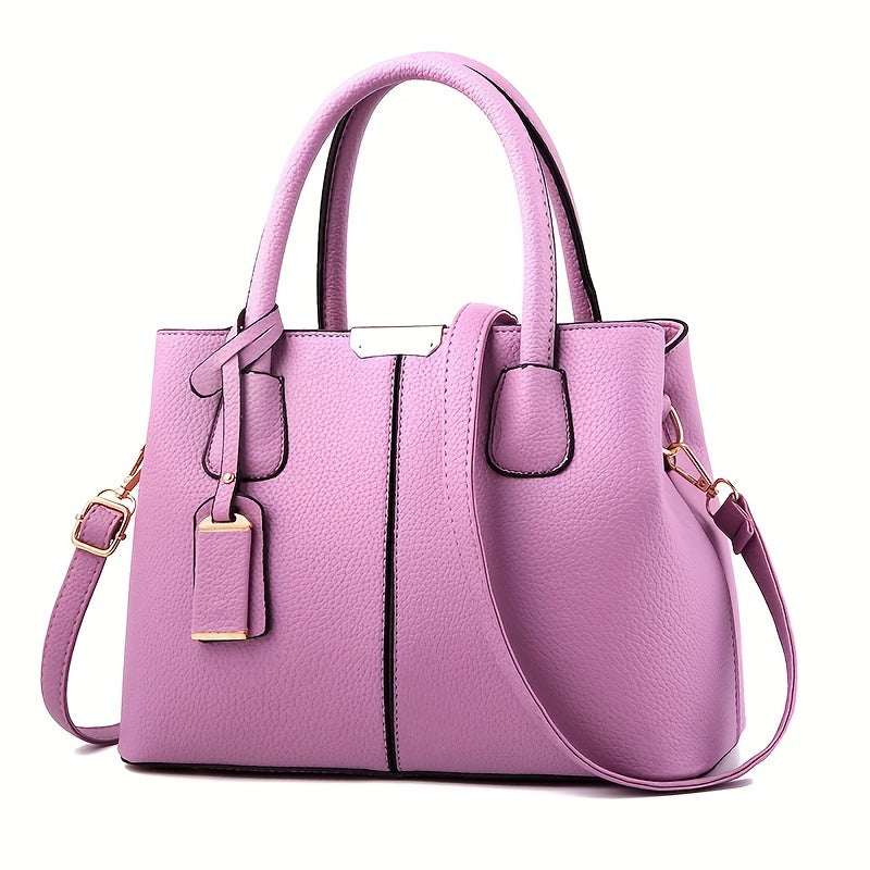 Handbag - Structured Shoulder Bag with Strap Detail