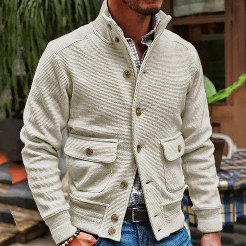 Casual Jacket | Stand Collar Button Front Design