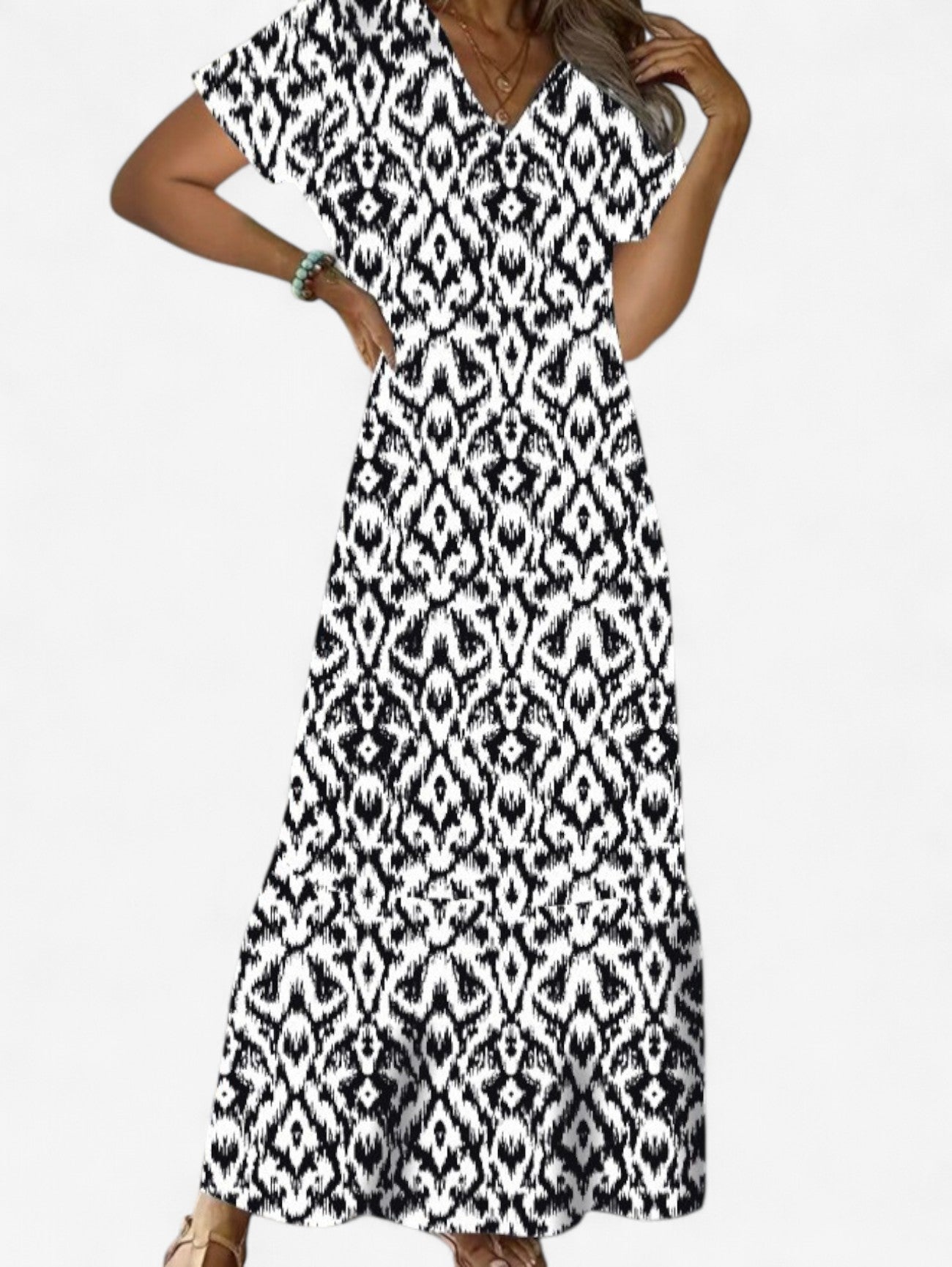 Women’s Summer Boho V Neck Maxi Dress