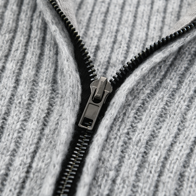Ribbed Knit Cardigan - Open Front