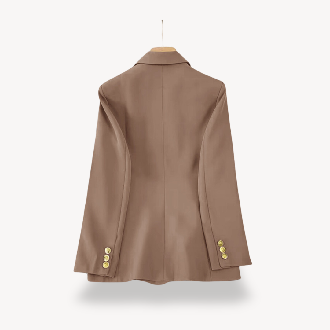 Double Breasted Blazer - Fitted Style with Button Detail