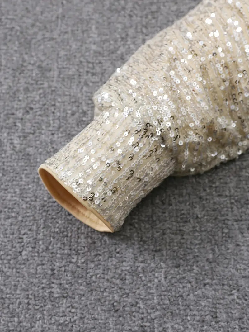 Sequin Mini Dress - Long Sleeve with Relaxed Fit