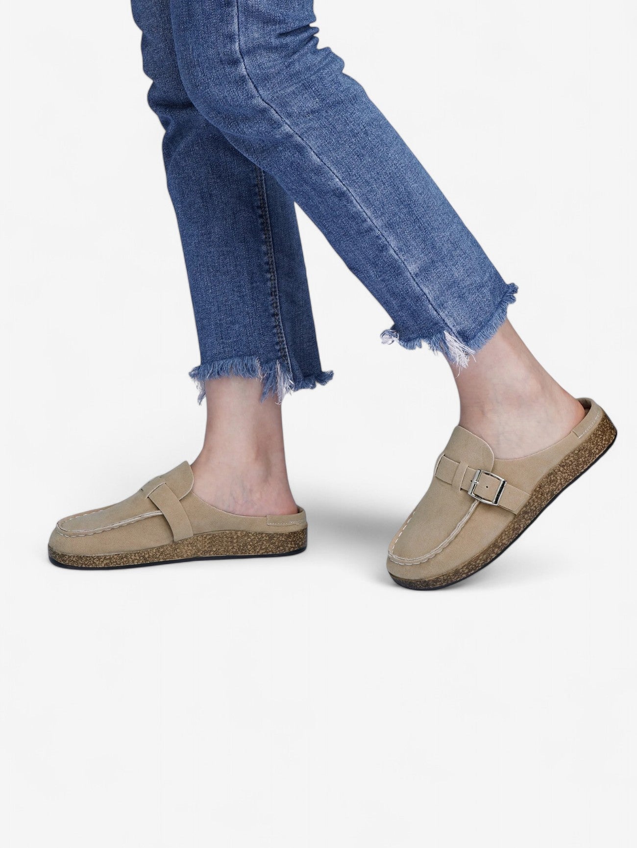 Women's Buckle Slip On Clogs Sandals Slippers