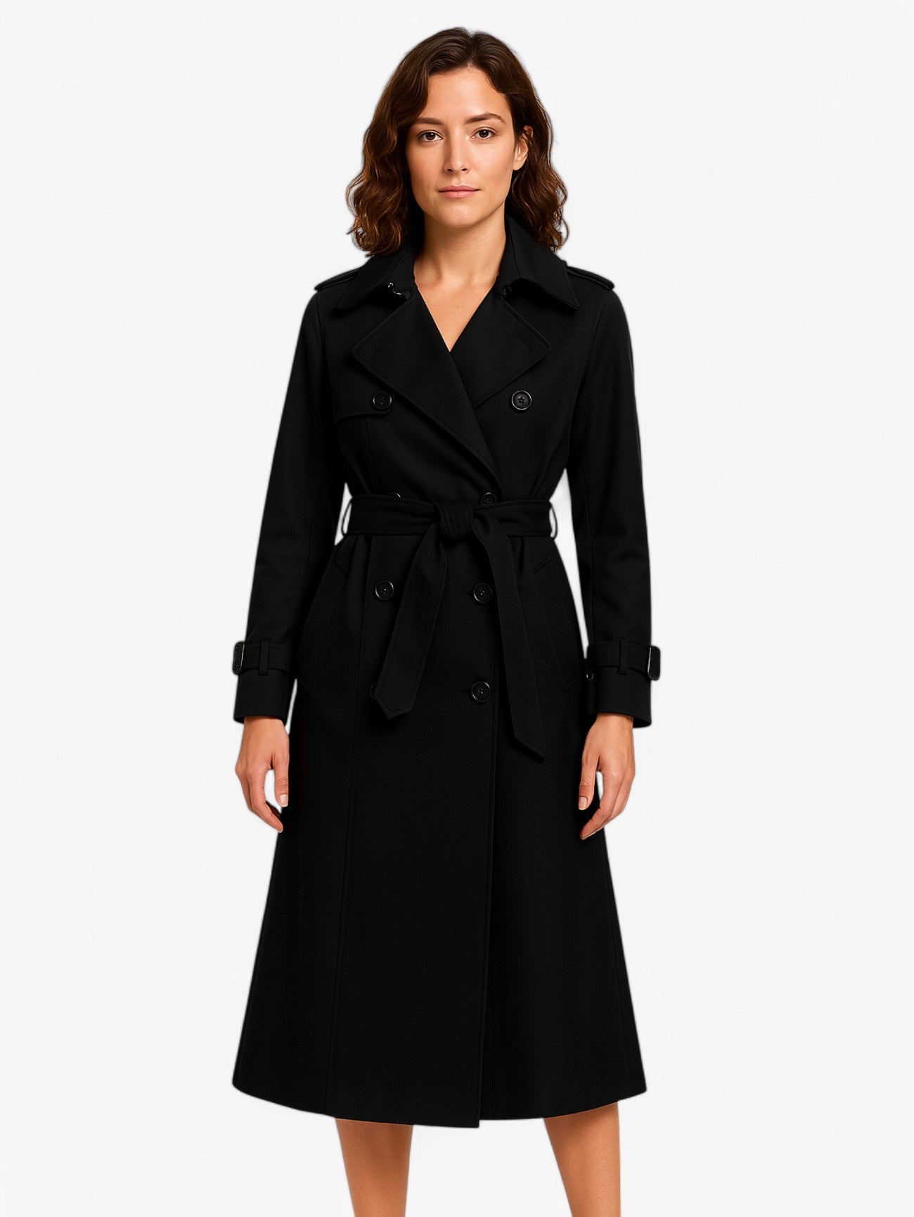 Women's Classic Vintage Slim Trenchcoat Coat with Adjustable Belt