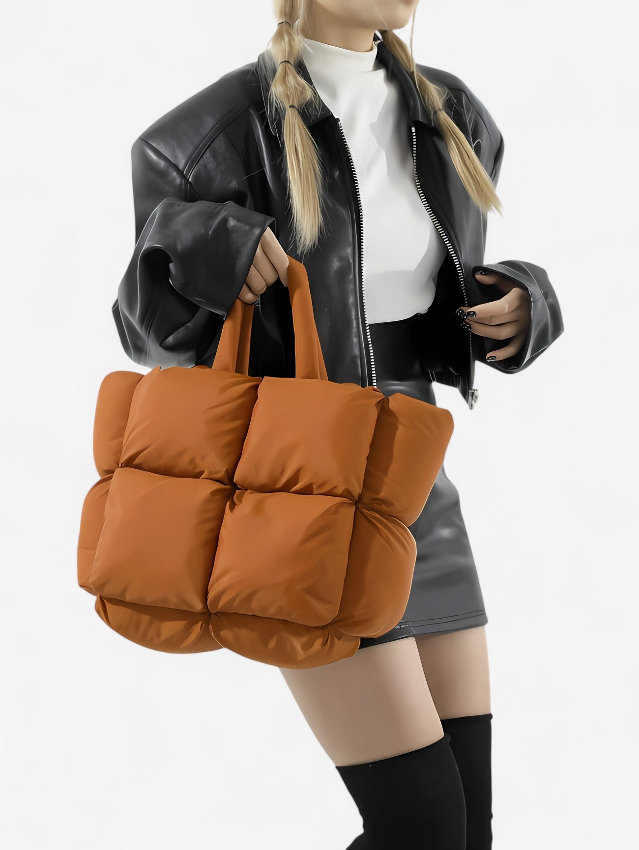 Women's Large Soft Daily Puffer Tote Bag