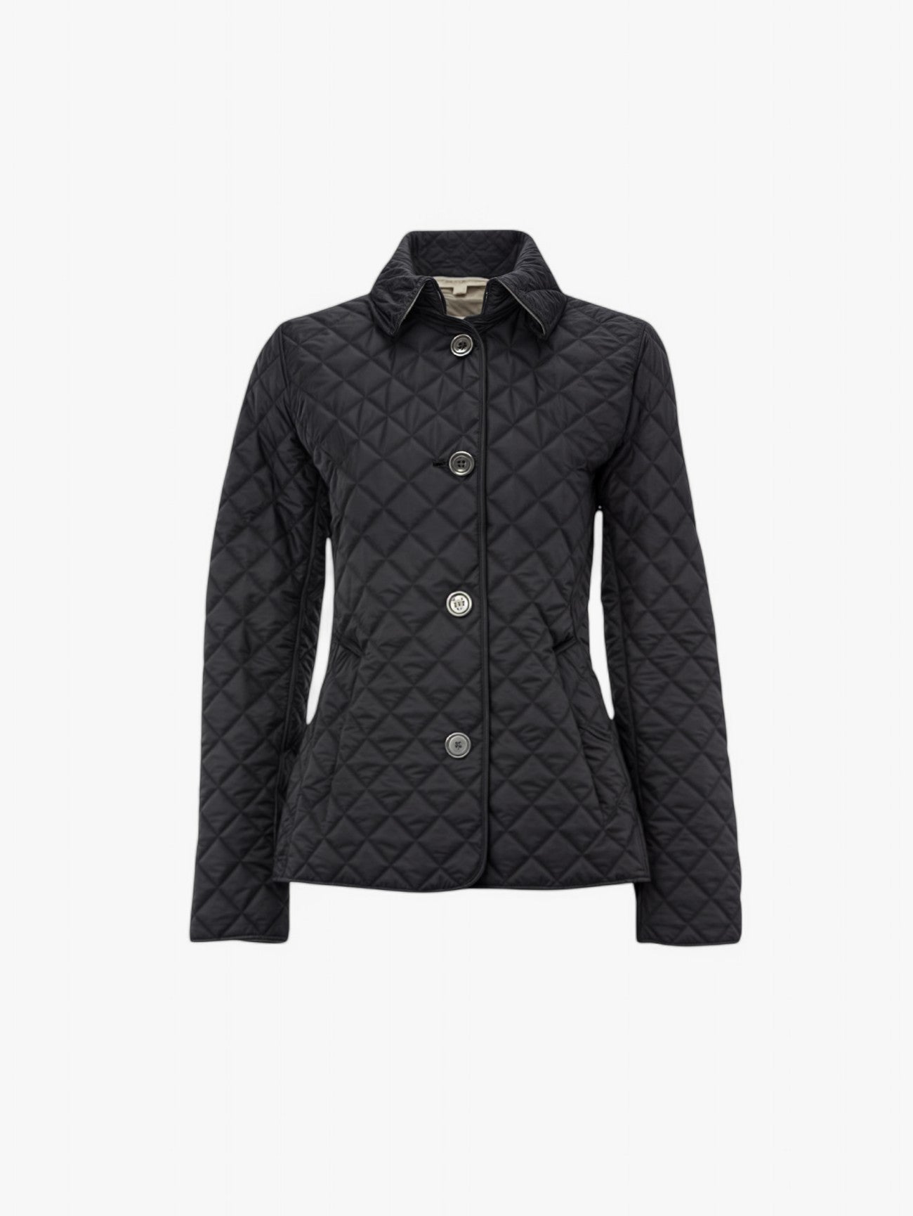 Women's Quilted Diamond Pattern Button Up Jacket