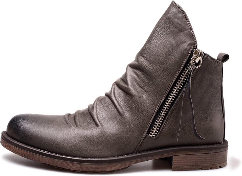 Ankle Boots - Side Zip Detail with Low Heel