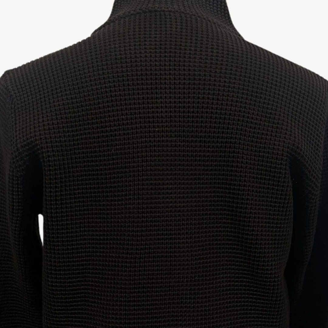 Knit Cardigan - Button Front with Structured Collar