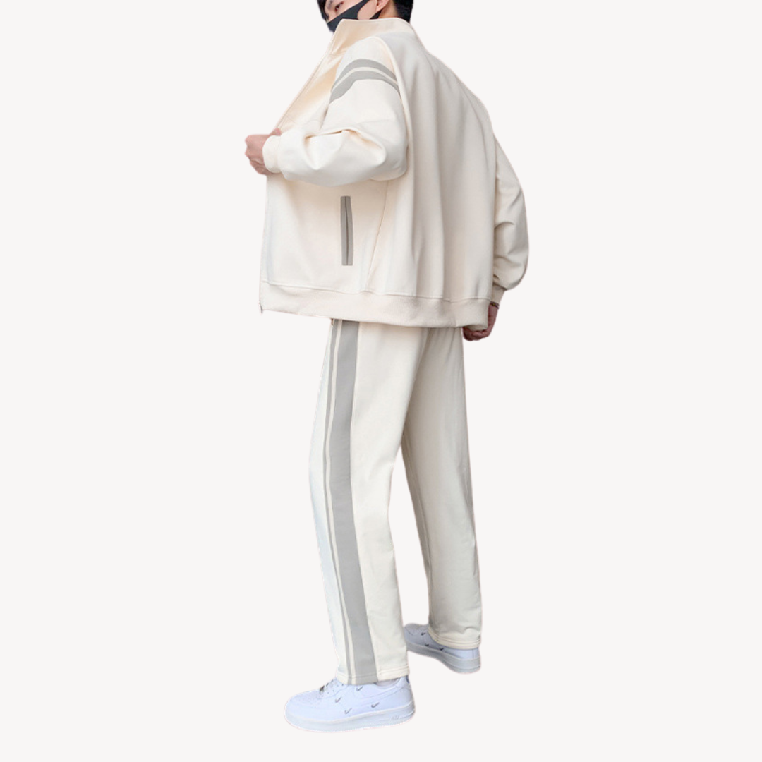 Tracksuit Set - Relaxed Fit Zip Jacket and Joggers