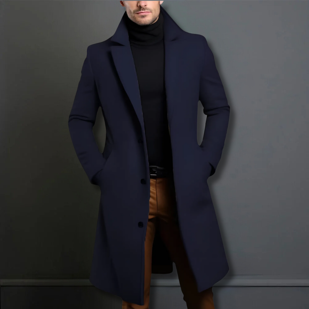 Long Coat - Single Breasted with Structured Lapels