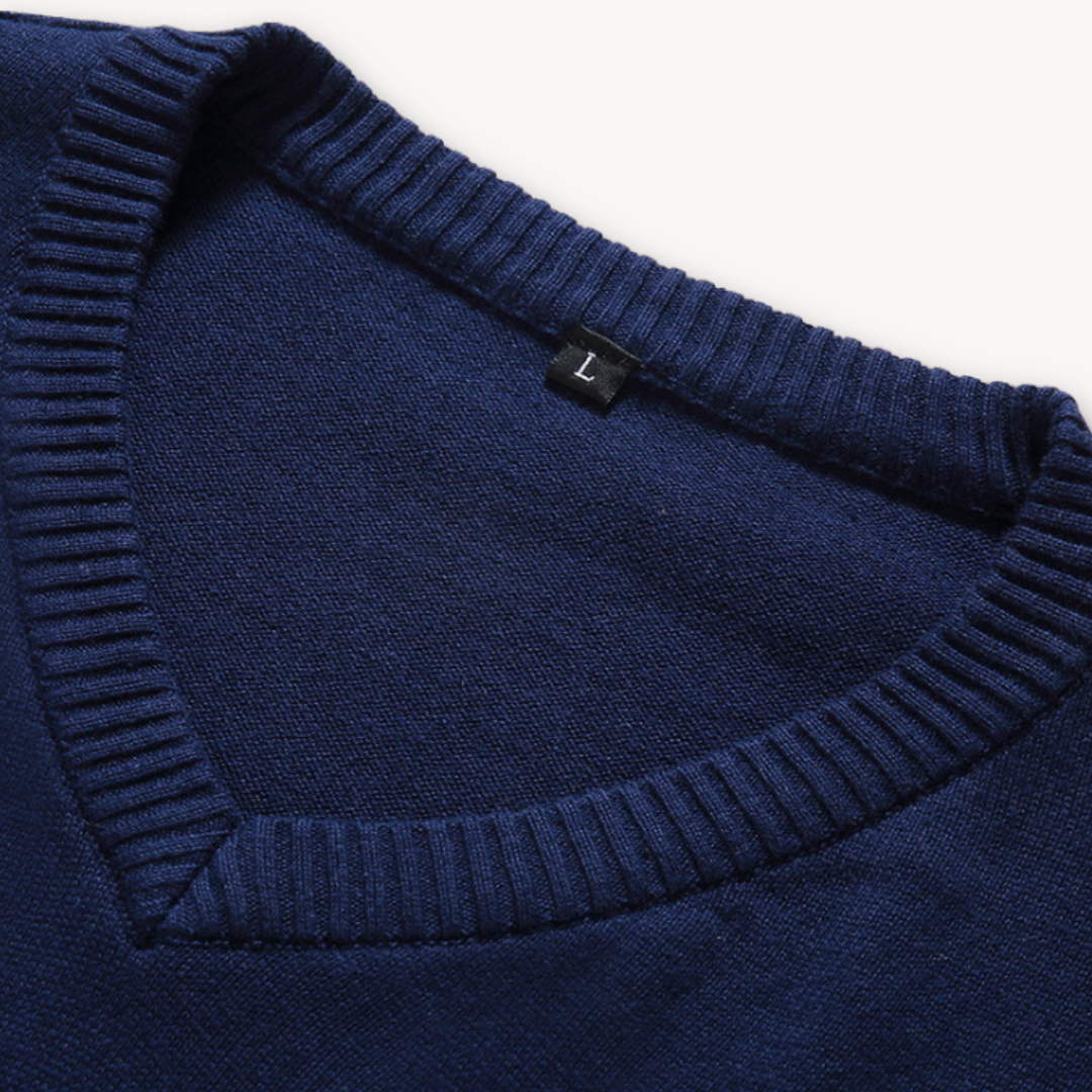 V Neck Pullover Jumper - Slim Fit Smart Casual Style