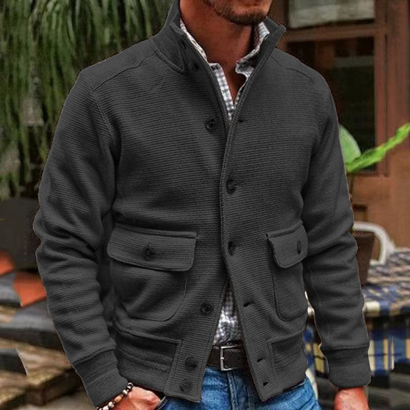Casual Jacket | Stand Collar Button Front Design