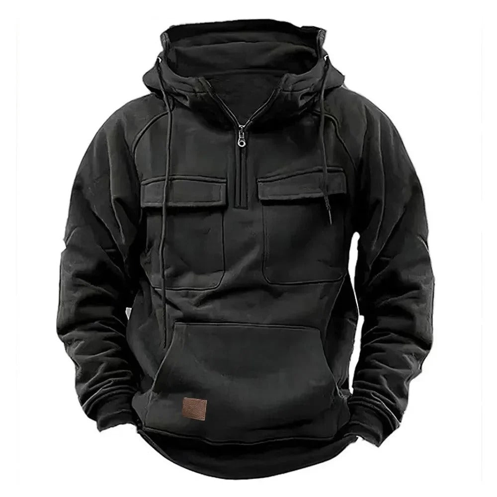 Pullover Hoodie - Half Zip with Front Pockets
