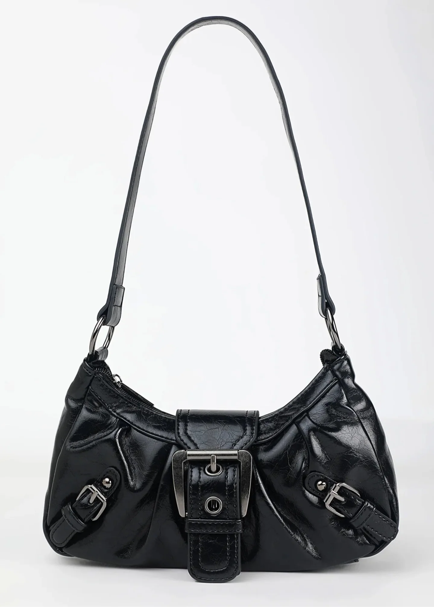 Shoulder Bag - Front Buckle with Structured Shape